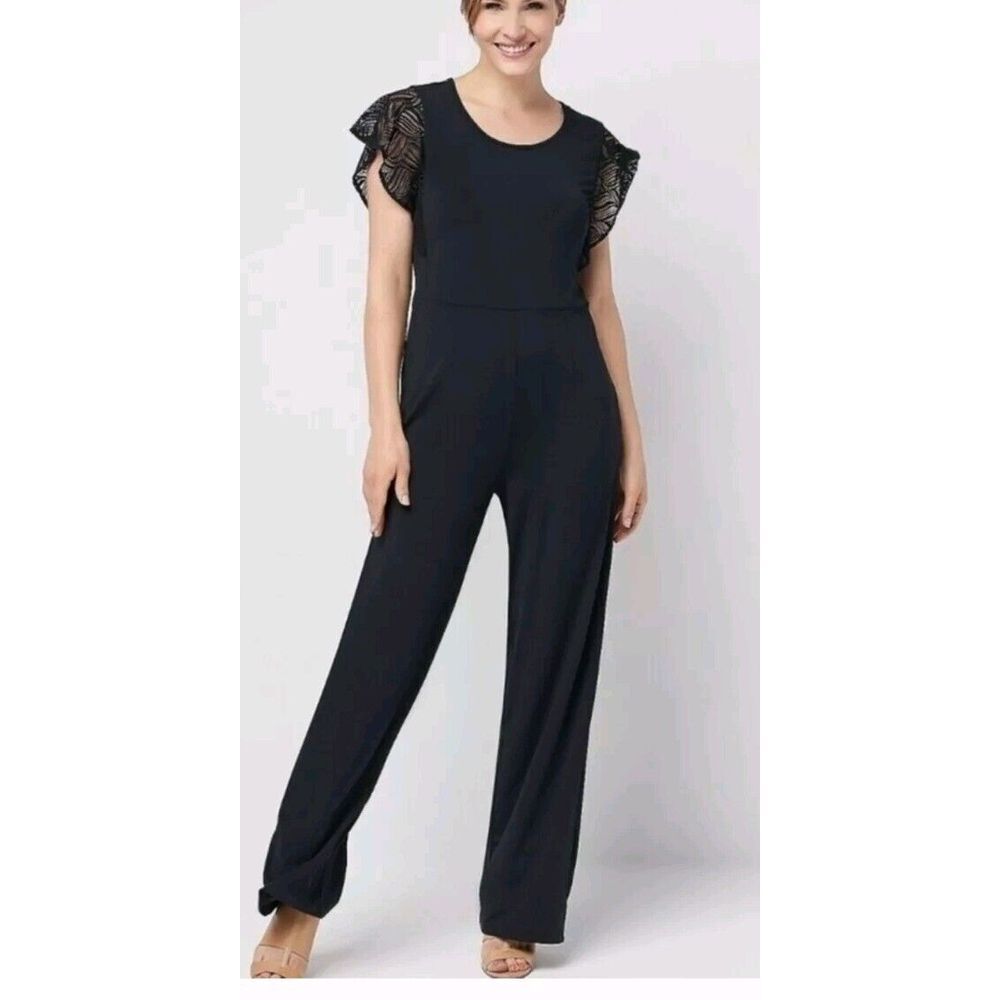 Women's H By Halston Jet Set Jumpsuit Black‎ Size M